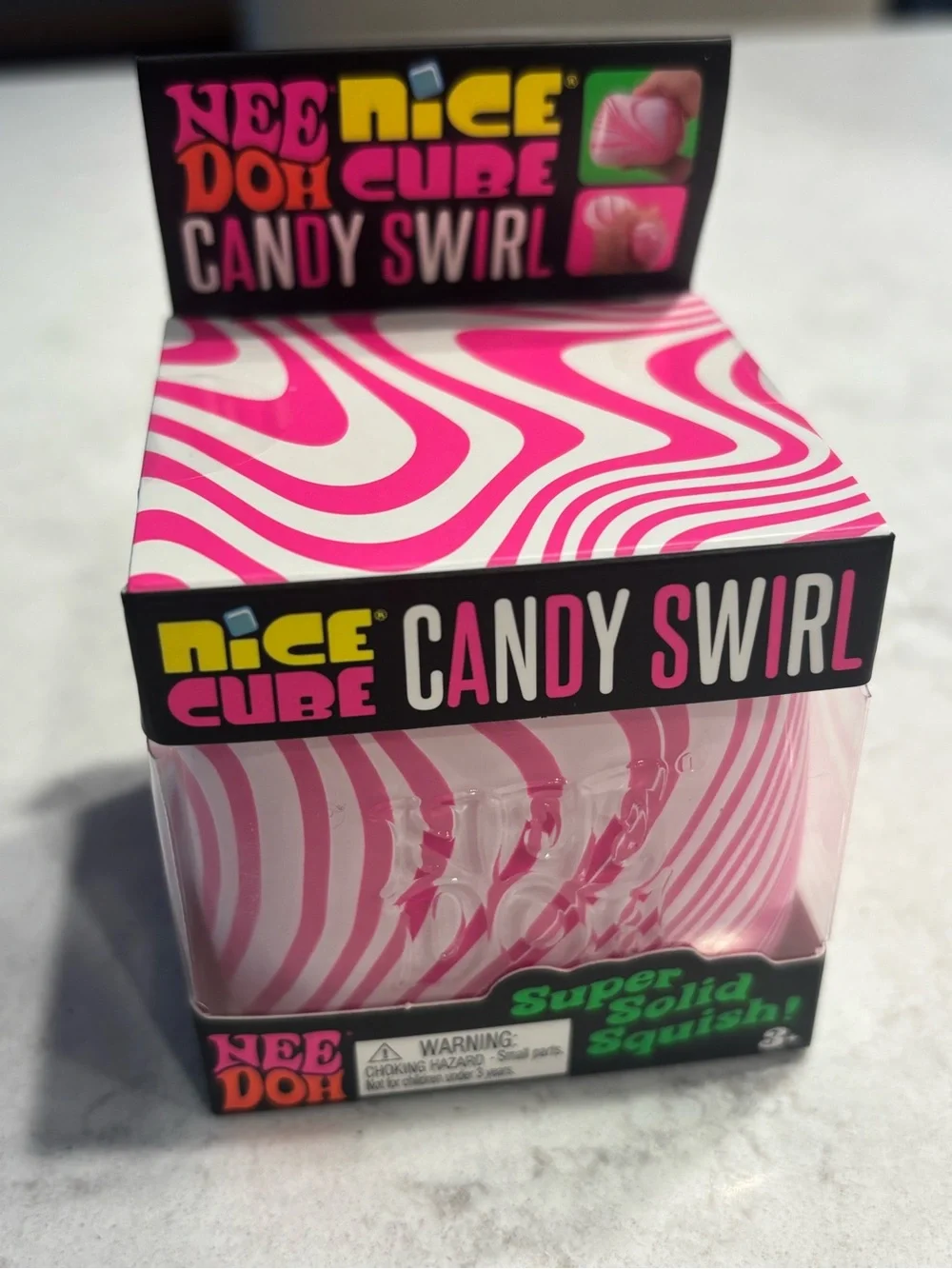 Nice Cube Candy Swirl Super Solid Squish - Pink